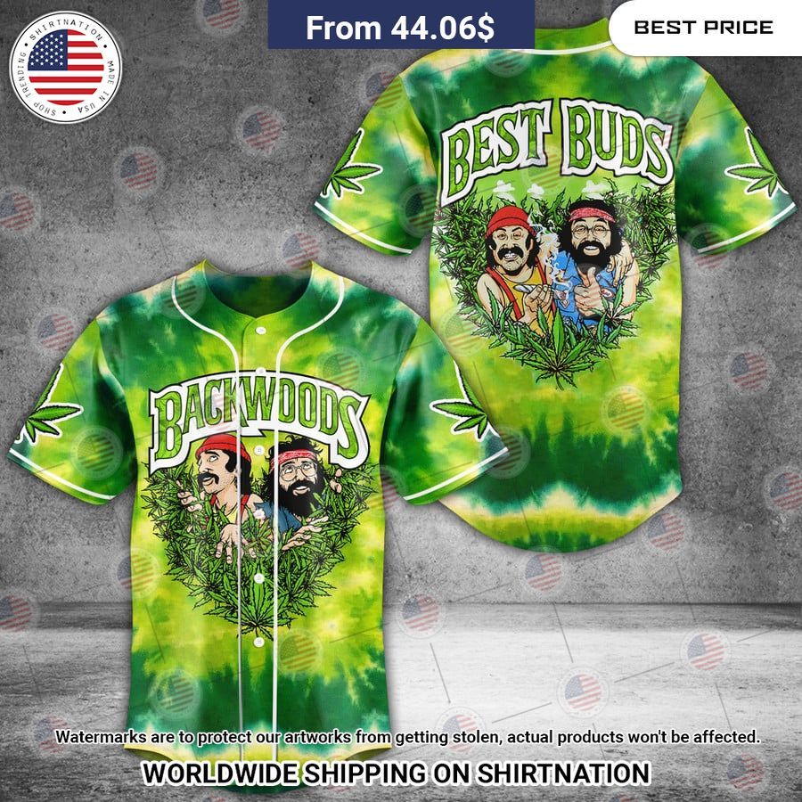 Cheech & Chong Best Buds Backwoods Weed Baseball Jersey Stand easy bro