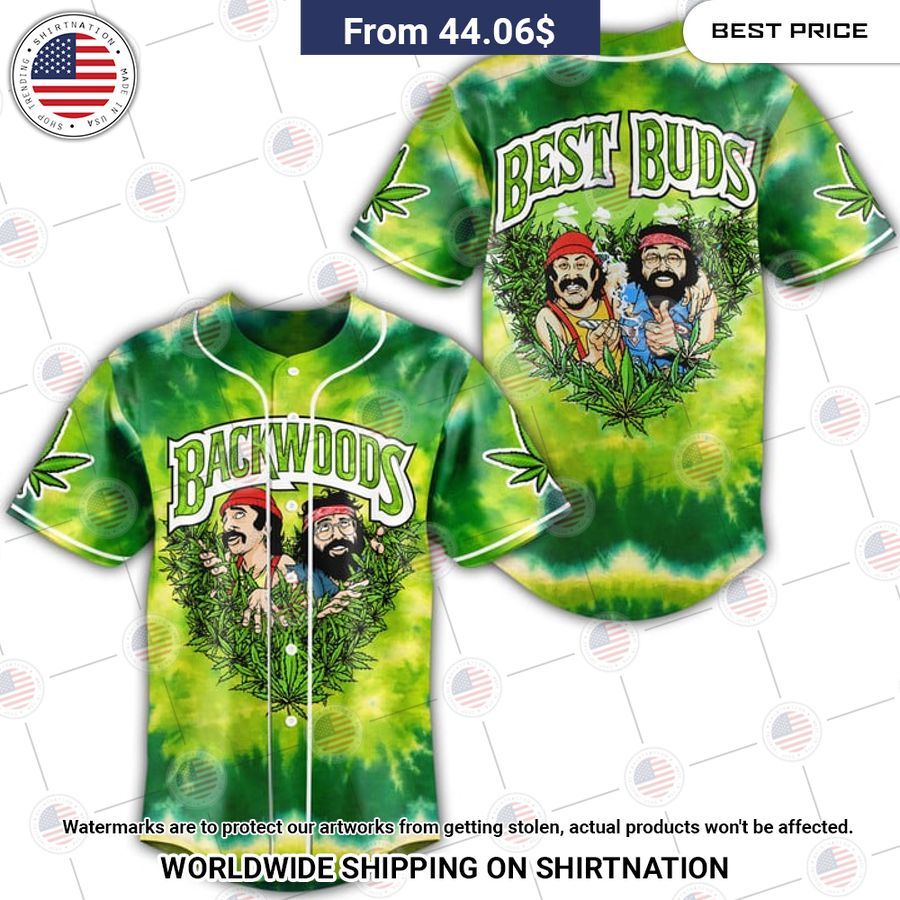 Cheech & Chong Best Buds Backwoods Weed Baseball Jersey Unique and sober