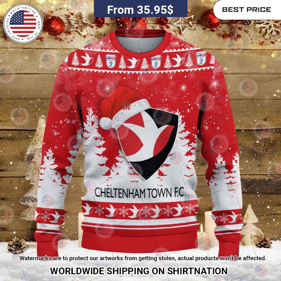 Cheltenham Town Christmas Sweater Hundred million dollar smile bro