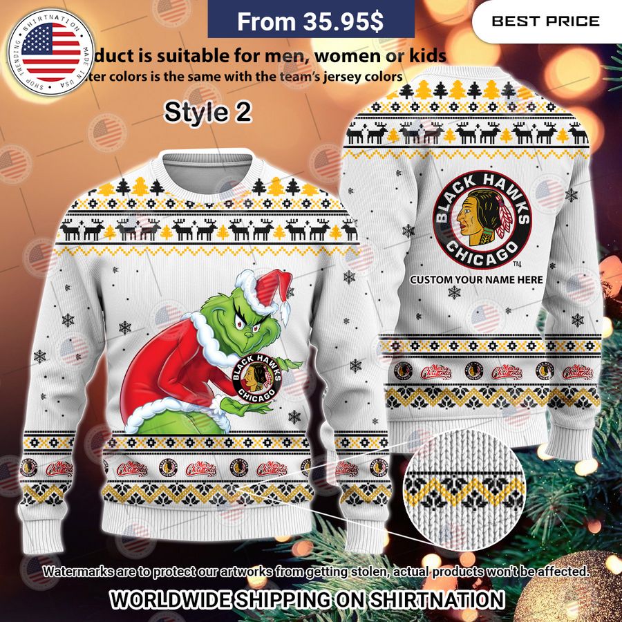 Chicago Blackhawks Grinch Sweater You look so healthy and fit