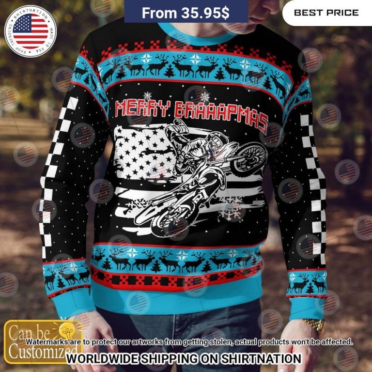 Christmas Motocross Rider Custom Sweater Long time