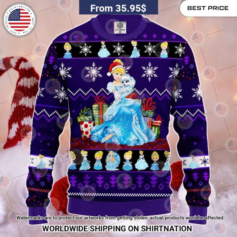 Cinderella Christmas Gift Sweater You look lazy