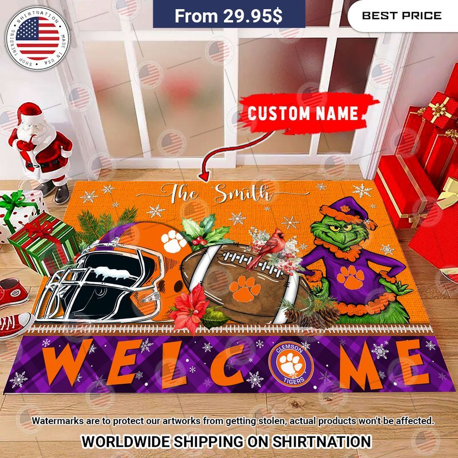 clemson tigers grinch christmas welcome personalized doormat 2 881.jpg