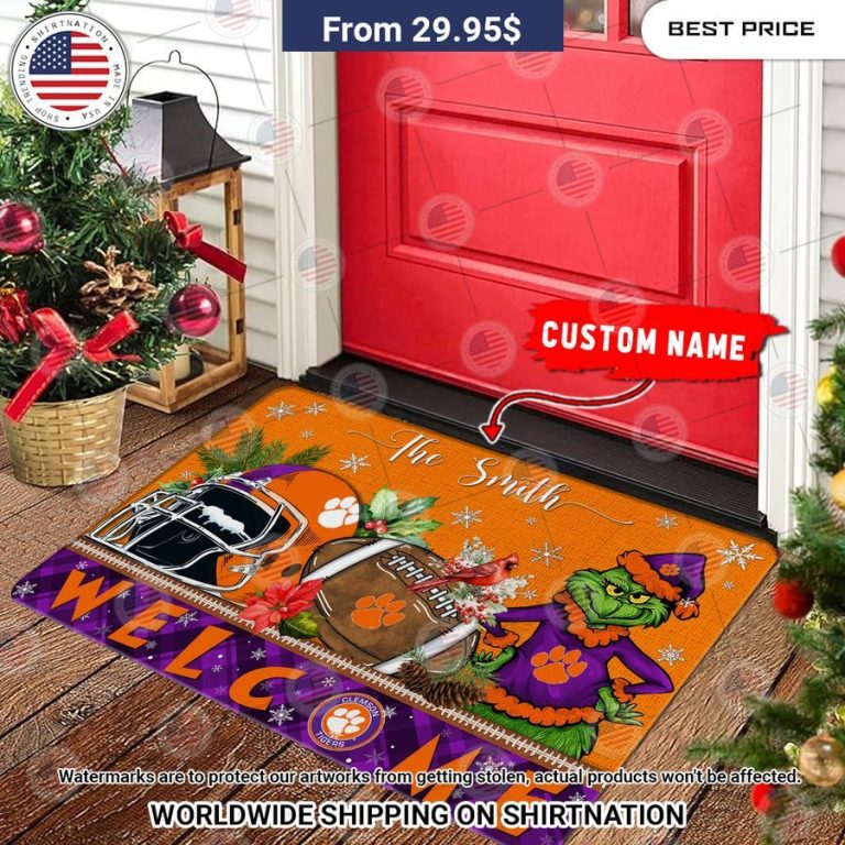 clemson tigers grinch christmas welcome personalized doormat 3 516.jpg