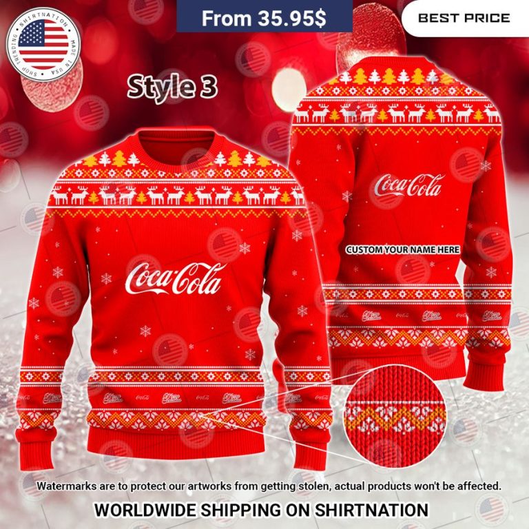 Coca Cola Custom Christmas Sweaters You look elegant man