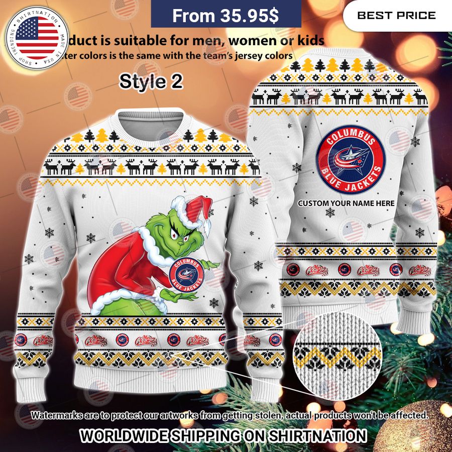 Columbus Blue Jackets Grinch Sweater Unique and sober