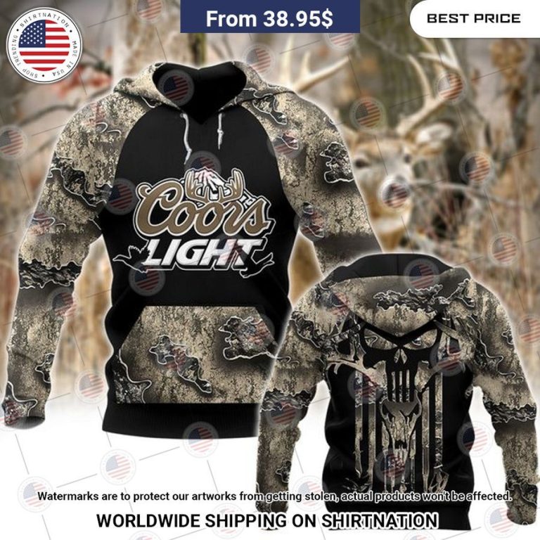 Coors Light Camo Hunting Hoodie Nice shot bro