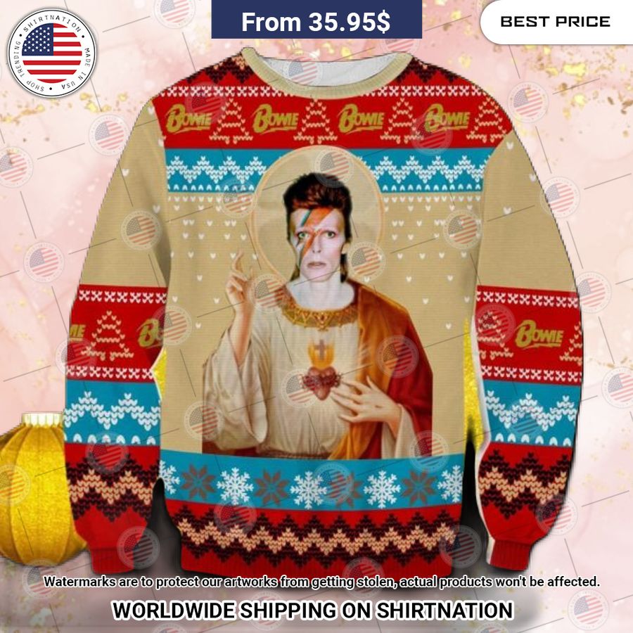 David Bowie Saint Christmas Sweater Stand easy bro
