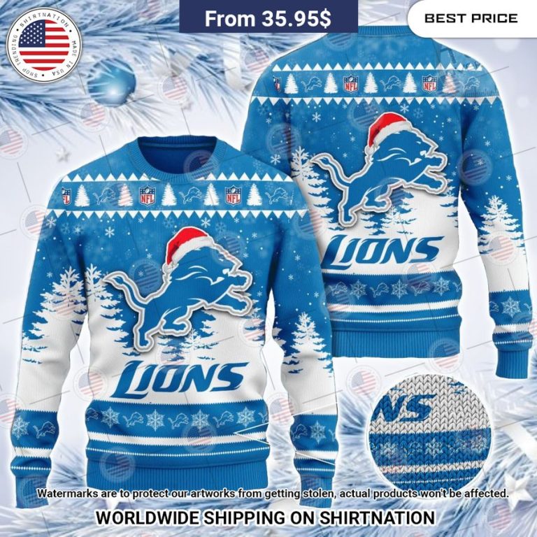 Detroit Lions Christmas Hat Sweater Nice shot bro