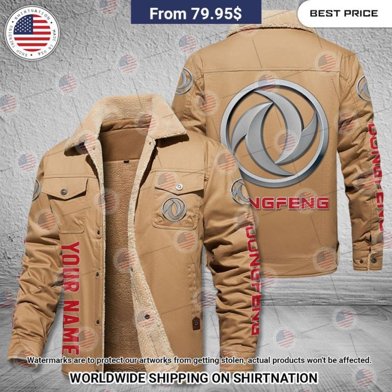 Dongfeng Custom Name Fleece Leather Jacket Damn good