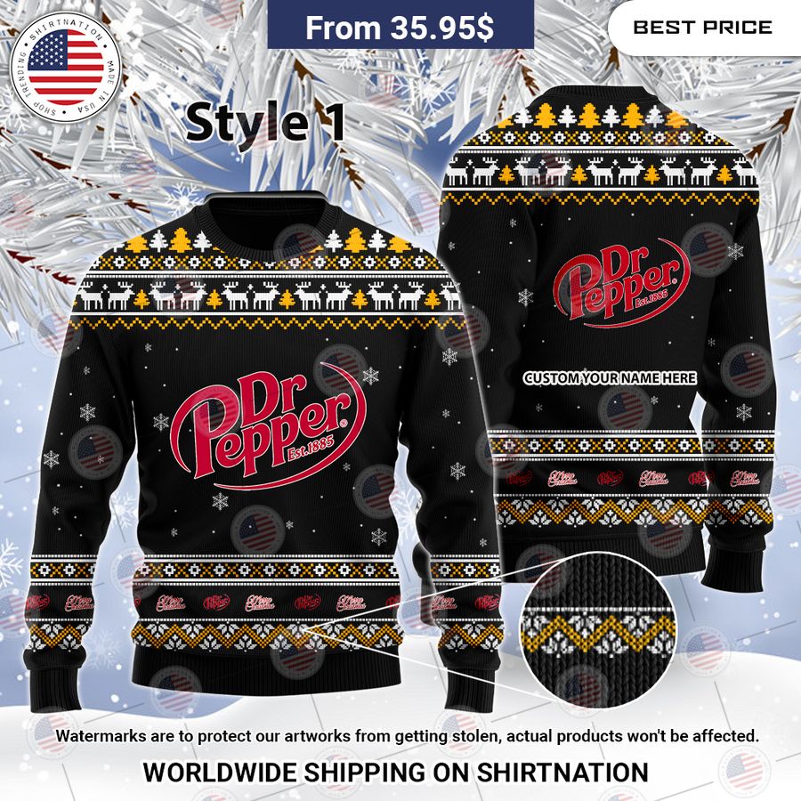 Dr Pepper Custom Christmas Sweaters Out of the world