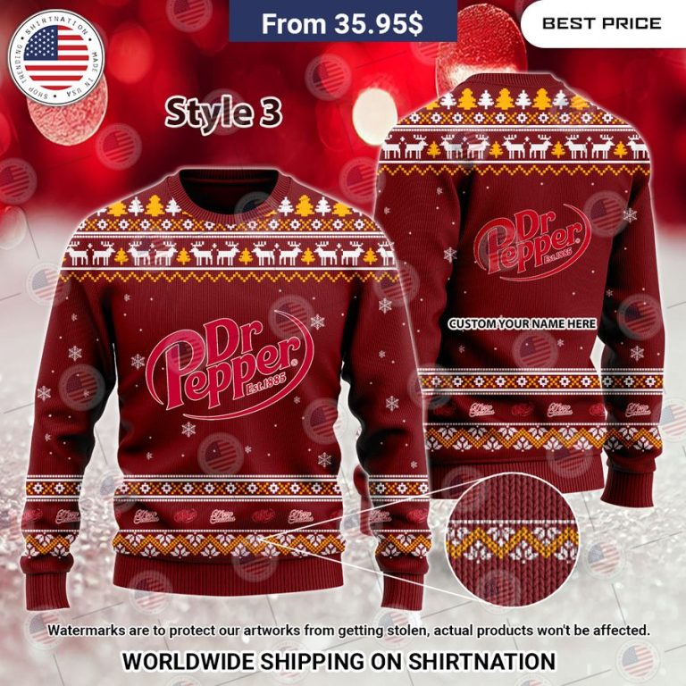 Dr Pepper Custom Christmas Sweaters You look elegant man