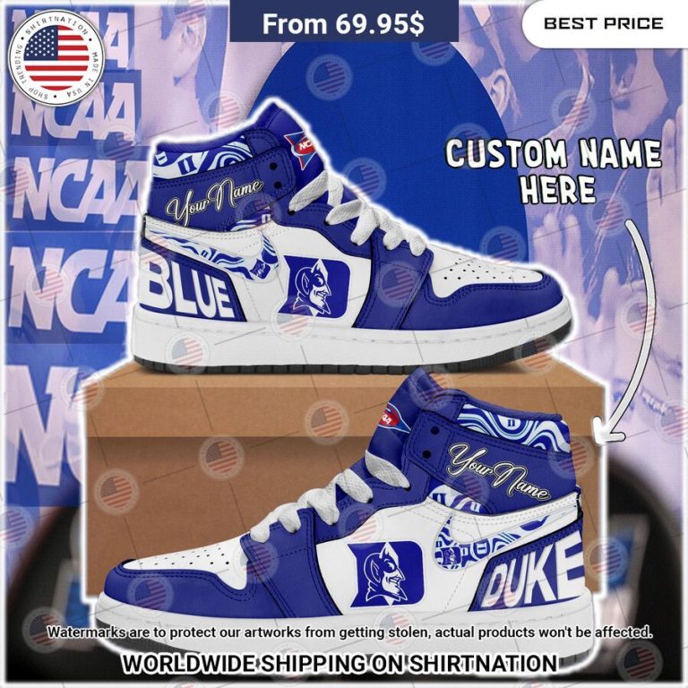 Duke Blue Devils Custom Air Jordan 1 Rocking picture