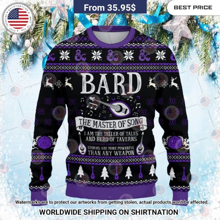 Dungeons & Dragons Bard Christmas Sweater I am in love with your dress