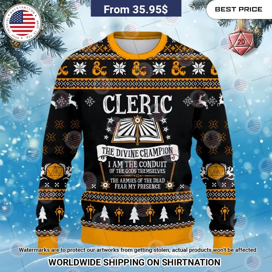 Dungeons & Dragons Cleric Christmas Sweater Trending picture dear