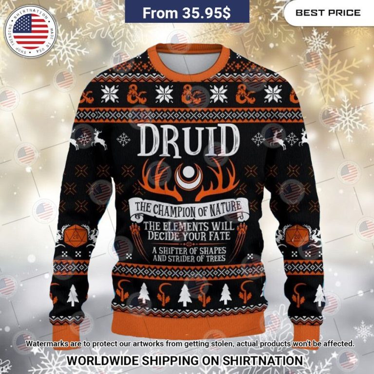 Dungeons & Dragons Druid Christmas Sweater Sizzling