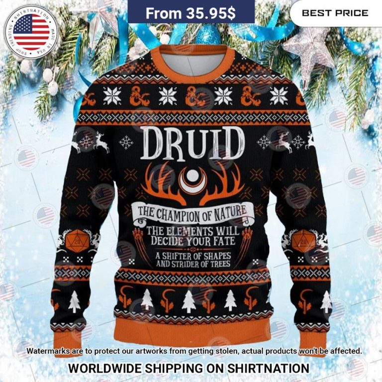 Dungeons & Dragons Druid Christmas Sweater Our hard working soul