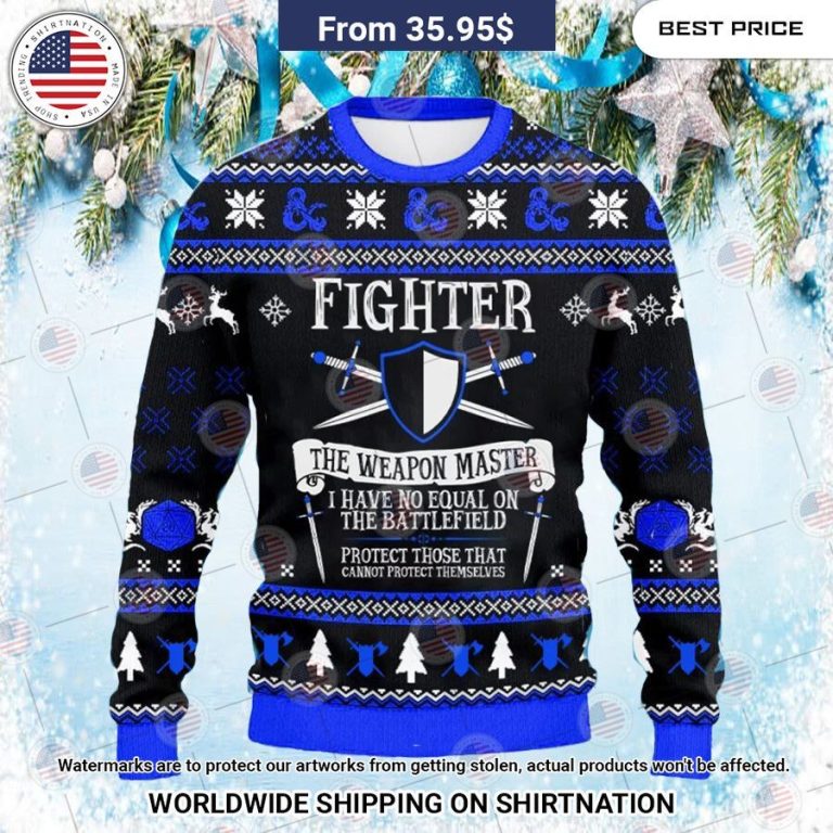 Dungeons & Dragons Fighter Christmas Sweater Great, I liked it