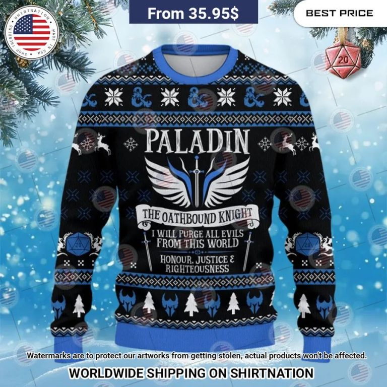 Dungeons & Dragons Paladin Christmas Sweater Rocking picture