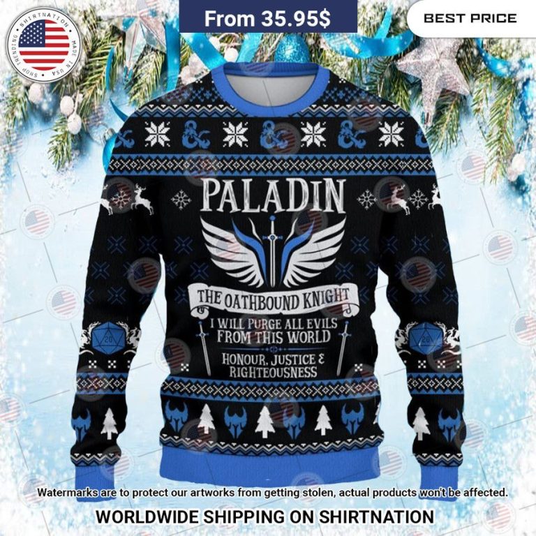 Dungeons & Dragons Paladin Christmas Sweater Nice shot bro