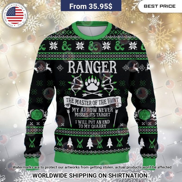 Dungeons & Dragons Ranger Christmas Sweater Nice photo dude