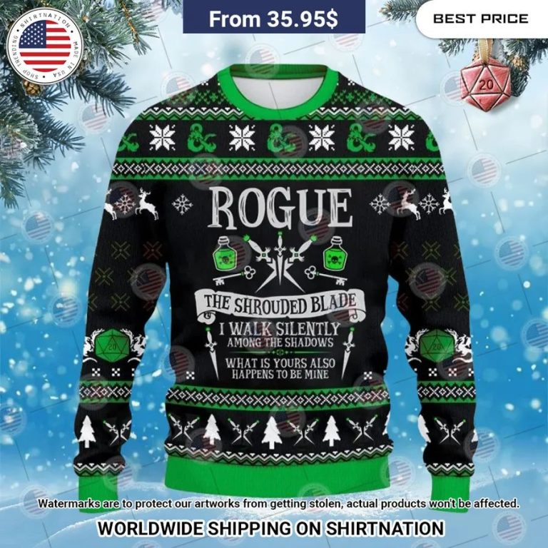 Dungeons & Dragons Rogue Christmas Sweater How did you learn to click so well