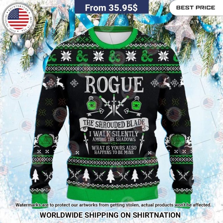 Dungeons & Dragons Rogue Christmas Sweater Nice shot bro