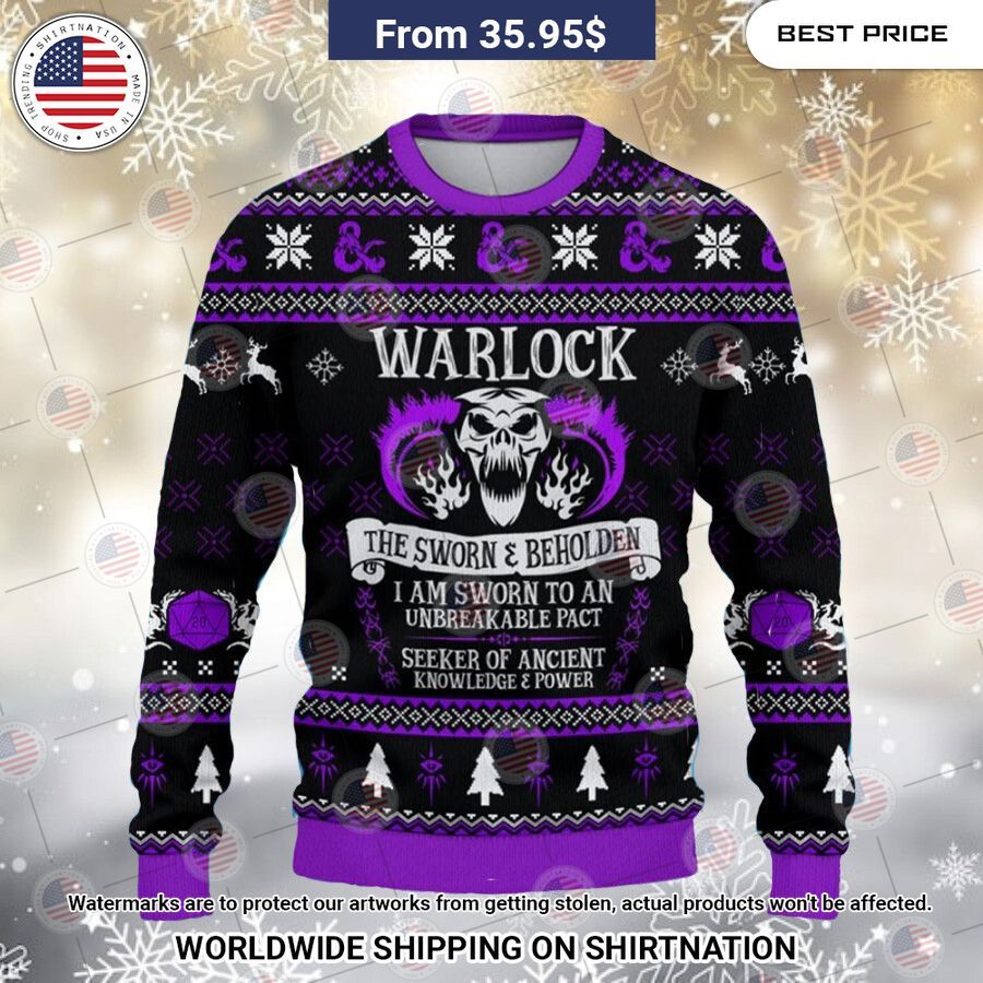 Dungeons & Dragons Warlock Christmas Sweater You look cheerful dear