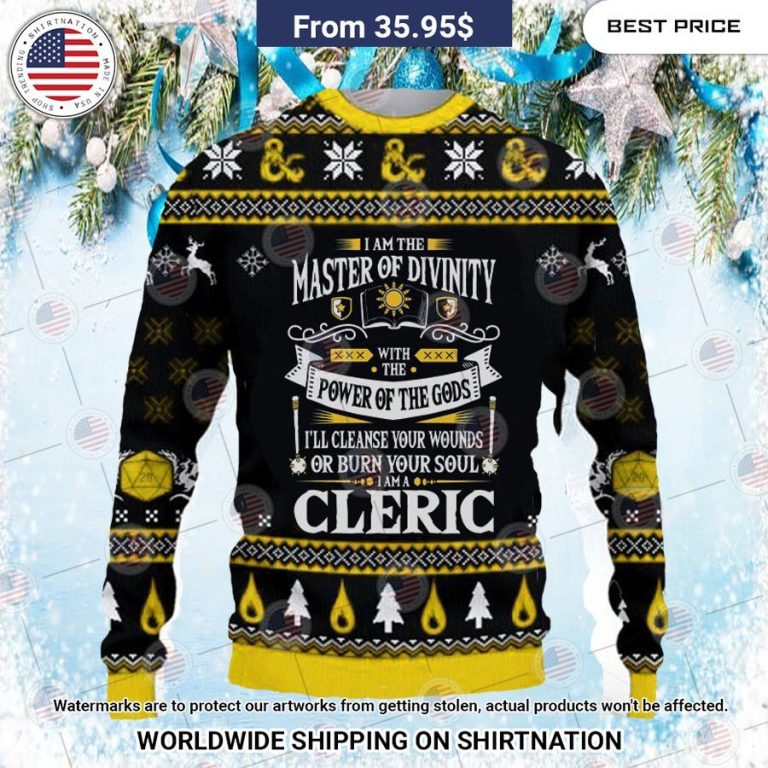 Dungeons n Dragons Cleric Christmas Sweater Nice Pic