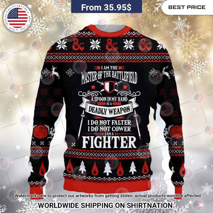 Dungeons n Dragons Fighter Christmas Sweater Nice elegant click