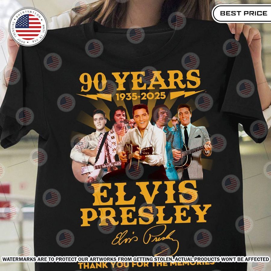 elvis presley 90 years thank for the memories shirt 1