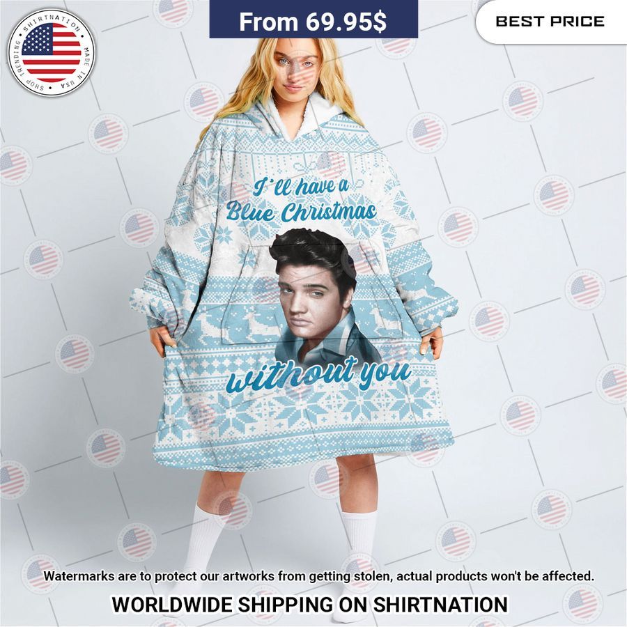elvis presley ill have a blue christmas without you hoodie blanket 1 667.jpg