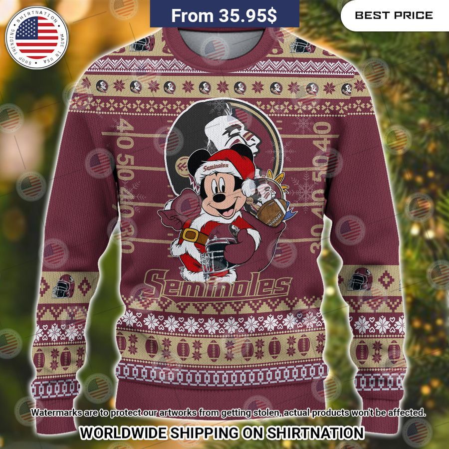 Florida State Seminoles Mickey Mouse Christmas Sweater Rejuvenating picture