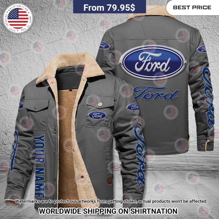 Ford Custom Name Fleece Leather Jacket Cutting dash