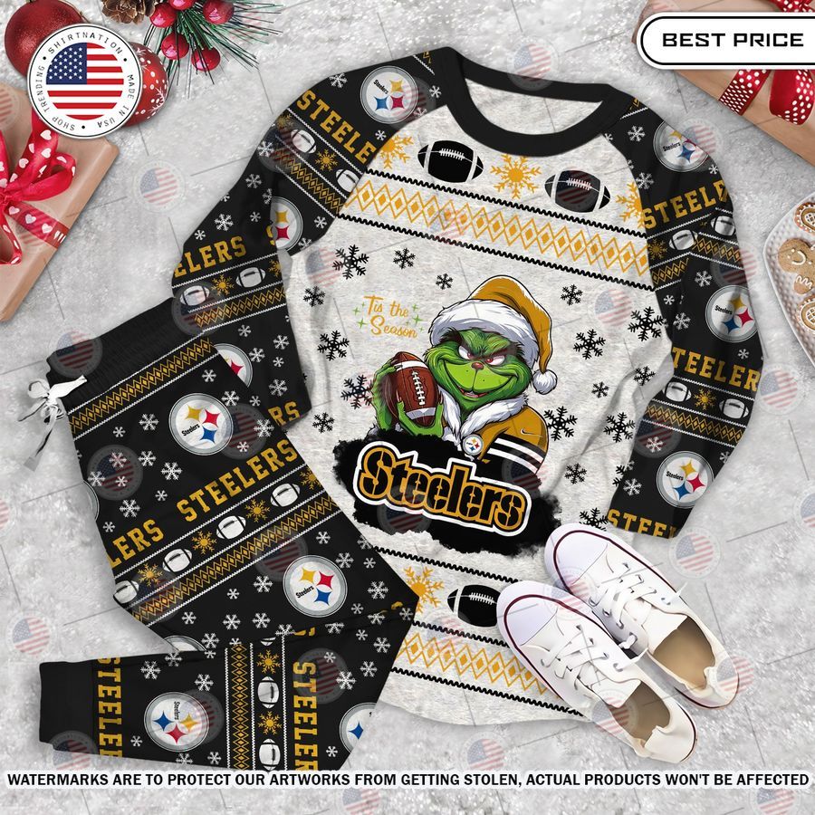 Grinch Tis The Season Pittsburgh Steelers Pajamas Set Selfie expert