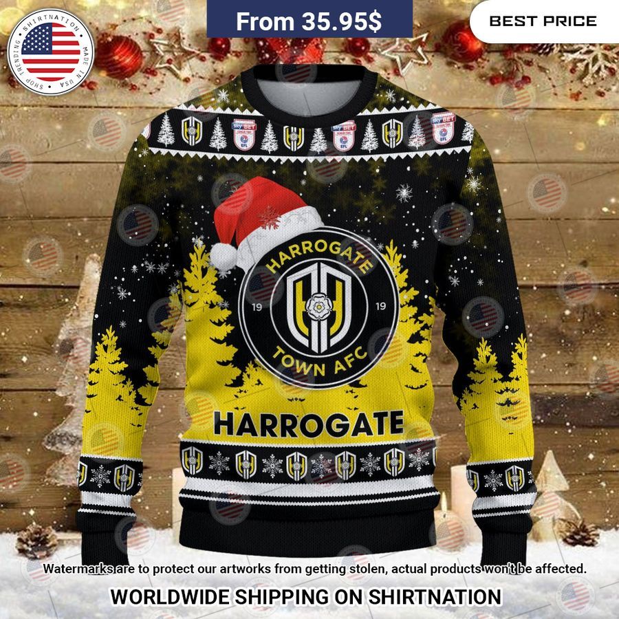 Harrogate Town AFC Christmas Sweater Handsome as usual