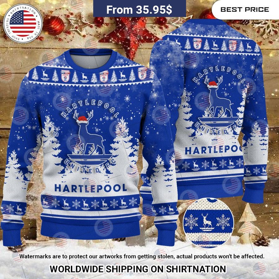 Hartlepool United Christmas Sweater Speechless