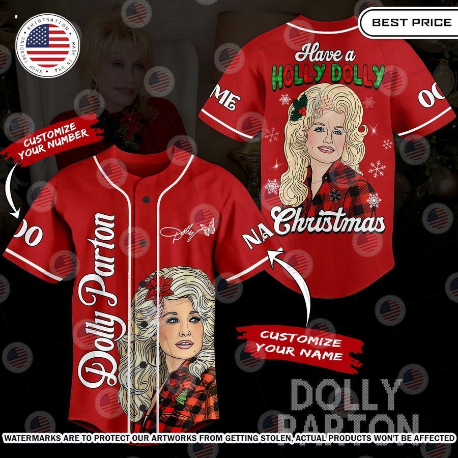 Have A Holly Dolly Custom Baseball Jersey Lovely smile