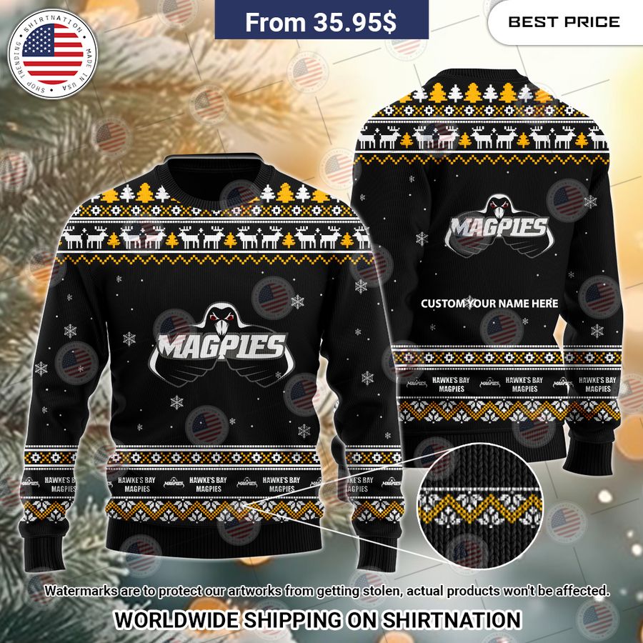 Hawke's Bay Magpies Custom Christmas Sweater You look beautiful forever