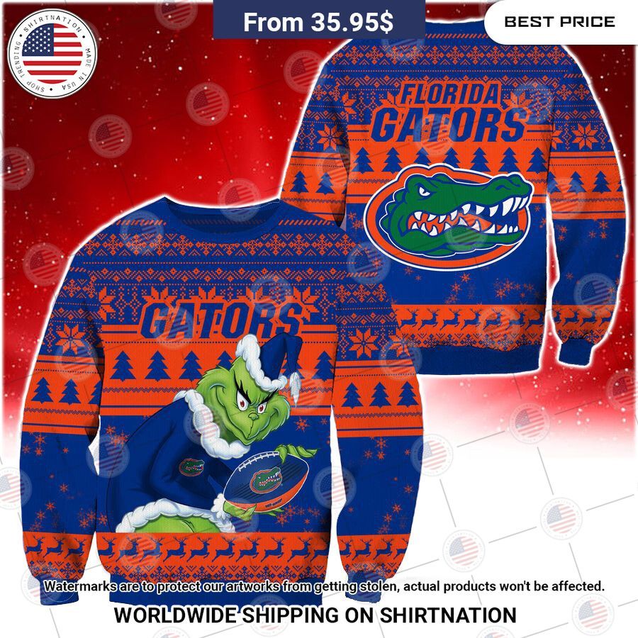HOT Grinch Florida Gators Christmas Sweater Elegant picture.
