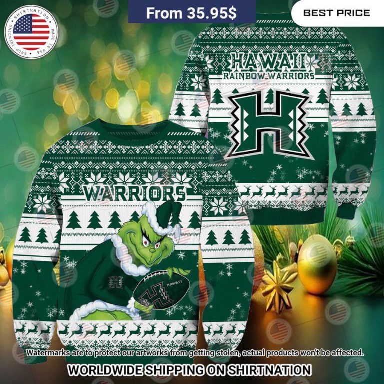 HOT Grinch Hawaii Rainbow Warriors Christmas Sweater My friends!