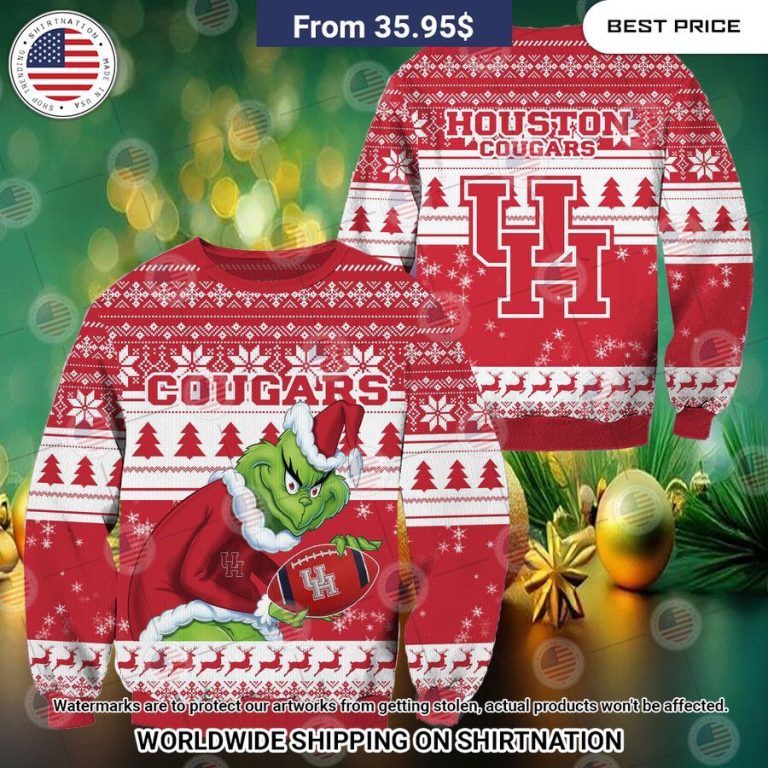 HOT Grinch Houston Cougars Christmas Sweater Such a charming picture.