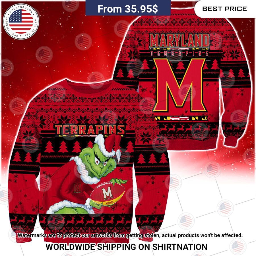 HOT Grinch Maryland Terrapins Christmas Sweater Elegant picture.