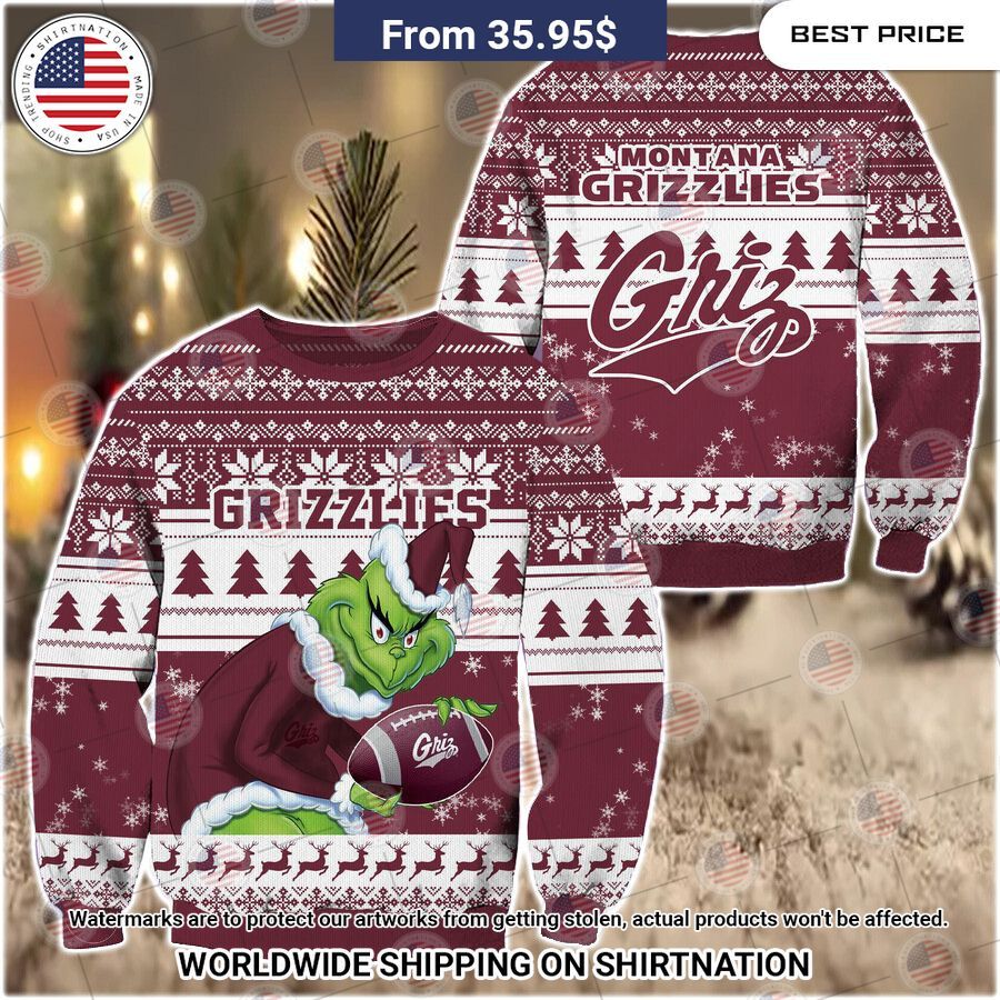 HOT Grinch Montana Grizzlies Christmas Sweater Looking so nice