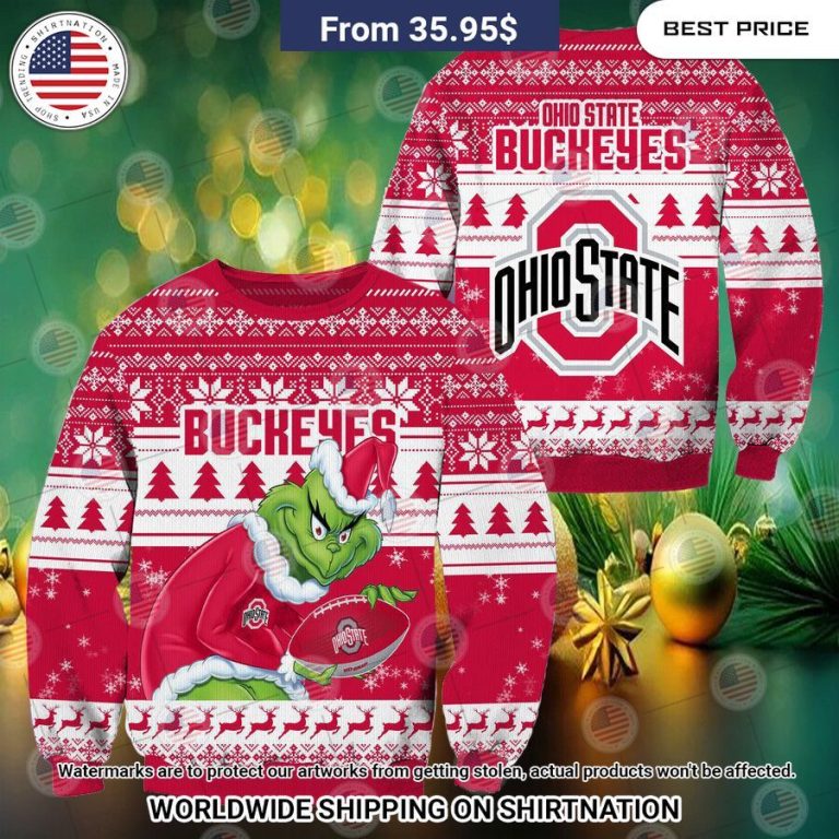 HOT Grinch Ohio State Buckeyes Christmas Sweater Good click