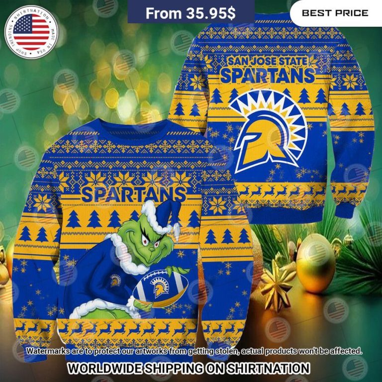 HOT Grinch San Jose State Spartans Christmas Sweater Which place is this bro?