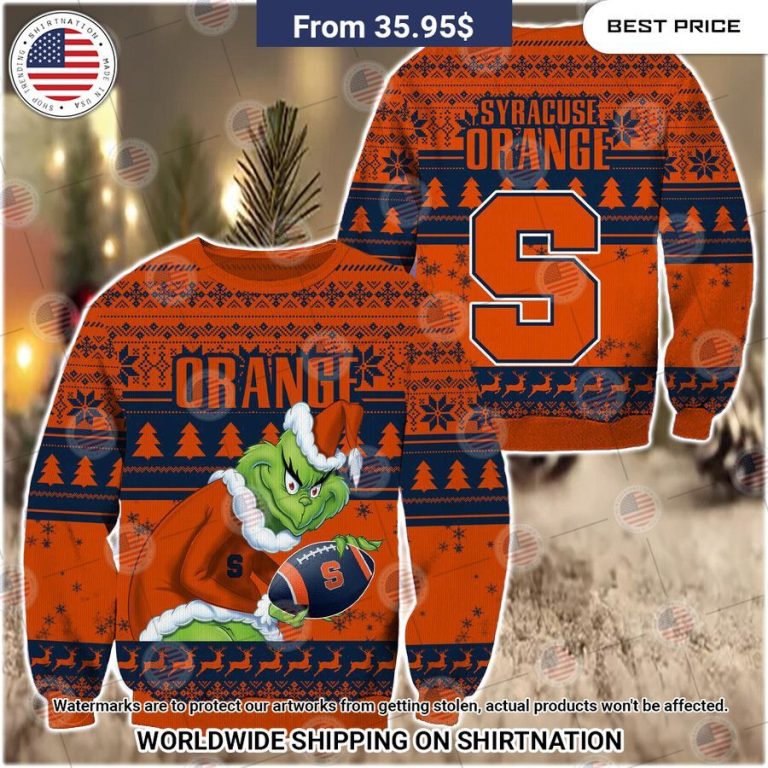 HOT Grinch Syracuse Orange Christmas Sweater Looking so nice