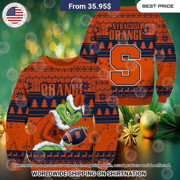 HOT Grinch Syracuse Orange Christmas Sweater Rejuvenating picture