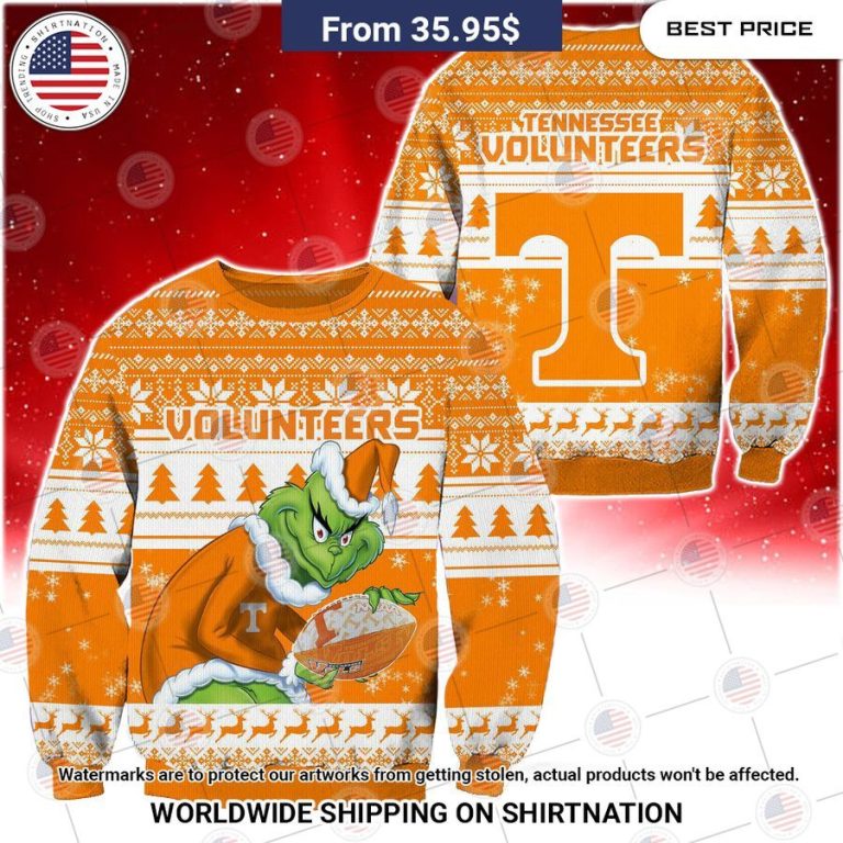 HOT Grinch Tennessee Volunteers Christmas Sweater It is too funny