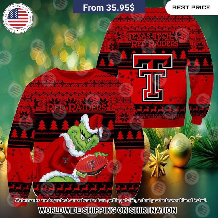 HOT Grinch Texas Tech Red Raiders Christmas Sweater Mesmerising